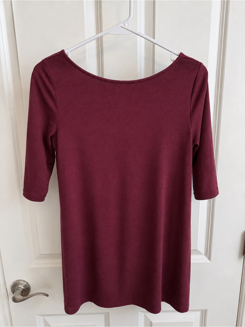 Old Navy Women's Burgundy 3/4 Sleeve Top with Scoop Back